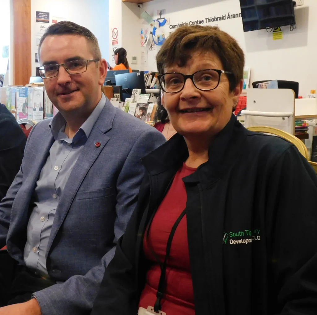 Michael Begley, Manager Tipperary Town Task Force and Isabel Cambie, CEO South Tipp Development Company, attended the launch of the Tipperary Peace Convention website at Tipperary Town Library