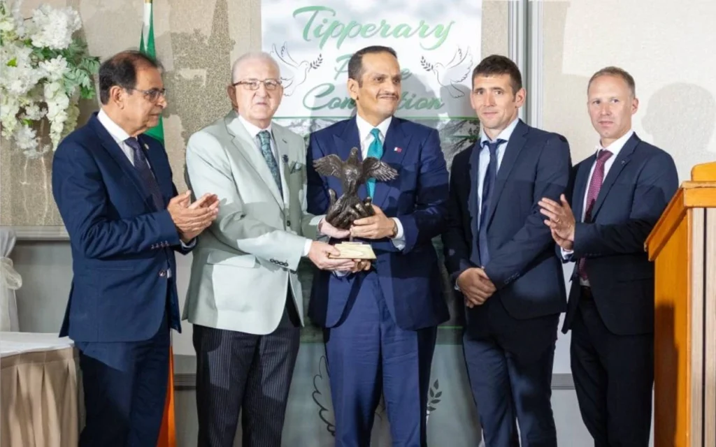 His Excellency Sheikh Mohammed bin Abdulrahman bin Jassim Al Thani, received the Tipperary International Peace Award last year. Picture courtesy of Martin Quinn