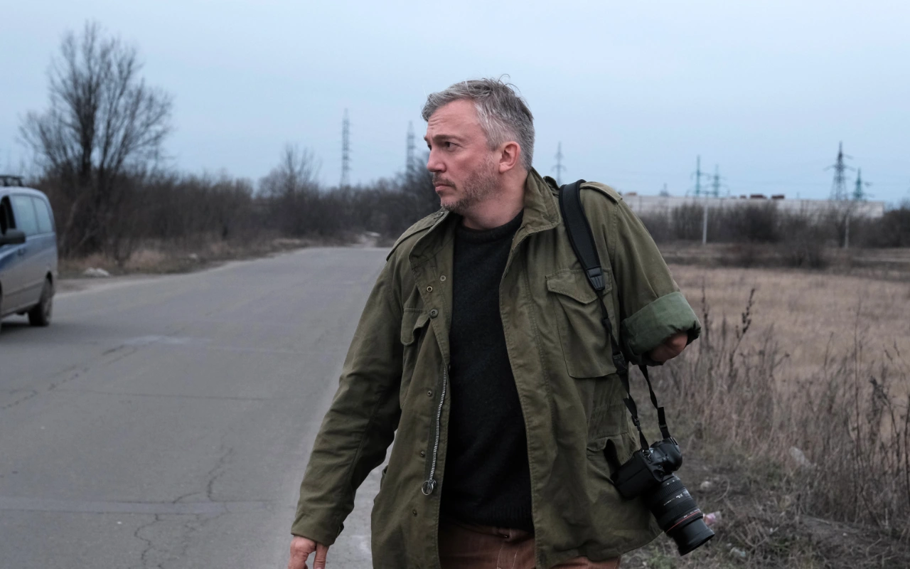 Giles Duley pictured out in the field